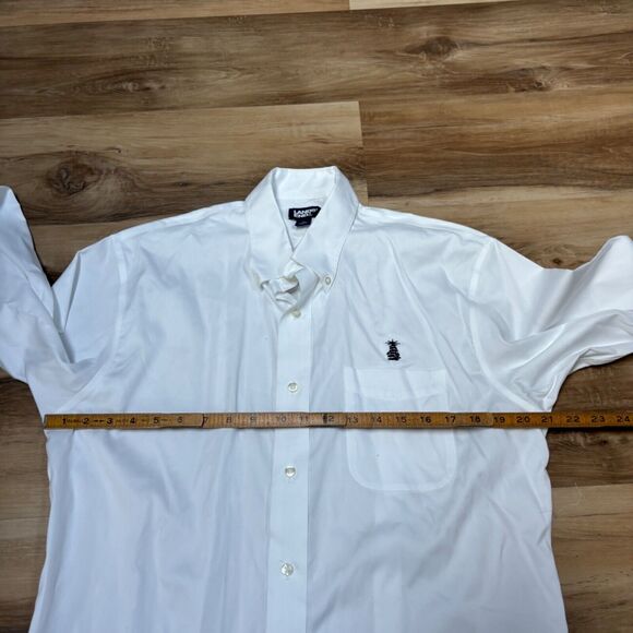 Lands' End Shirt Mens Medium White Cotton Button Down - Picture 6 of 8
